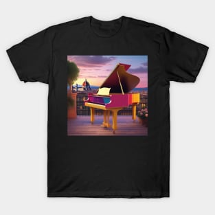 A Grand Piano In A Picturesque Scene in Florence Italy At Dusk T-Shirt